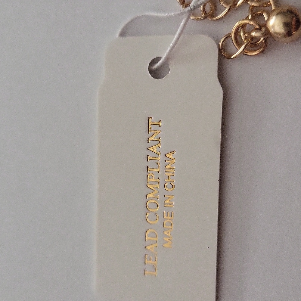 Natasha Amber and Gold tone beaded necklace - Picture 5 of 6